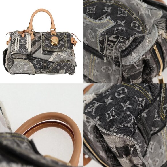 LOUIS VUITTON Monogram Denim Patchwork Speedy 30 Bag Gray M95381 LV Auth ki5785M - Picture 14 of 15